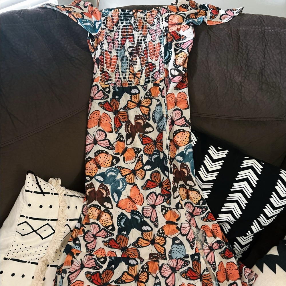 Show Me Your MuMu Multicolor Butterfly Maxi Dress
